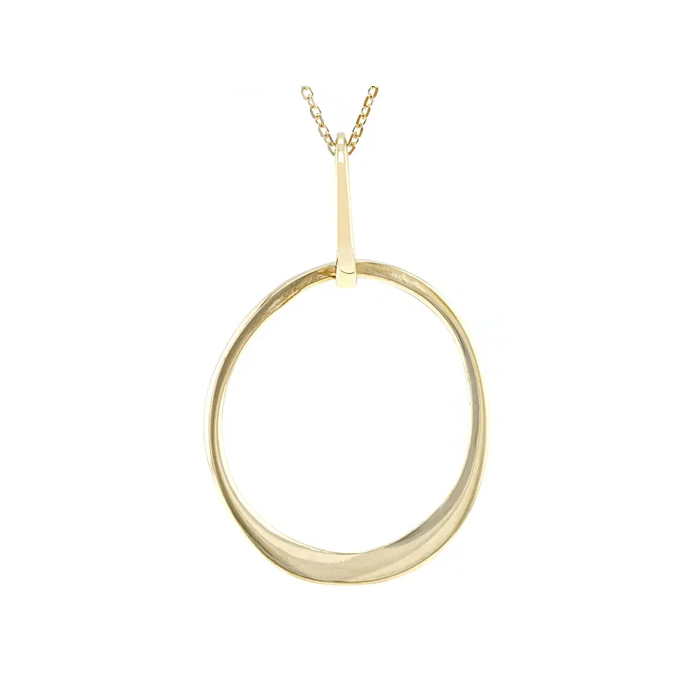JTV 10k Yellow Gold "Together" Liquid Circle 18-20" Necklace
