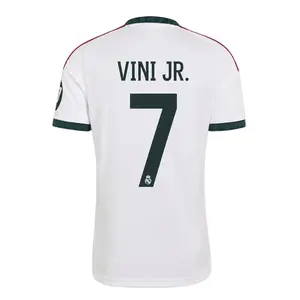 Men's White Performance Soccer Jersey – Lightweight Fan Style Shirt 2026/2027 Menswear Top 7 Vini Jr.