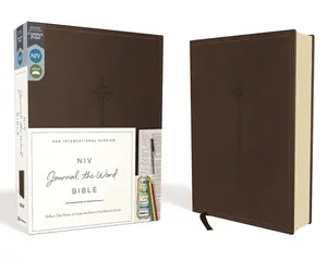NIV, Journal the Word Bible (Perfect for Note-Taking), Leathersoft, Brown, Red Letter, Comfort Print: Reflect, Take Notes, or Create Art Next to Your Favorite Verses Imitation Leather – Organizer, June 5, 2018