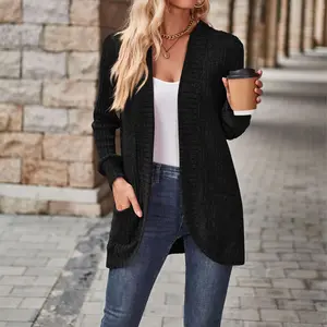 Women's Long Cardigan Lightweight Sweater, Suitable for Daily Casual Wear Clothes Knitwear