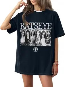 2026 New Kpop girl group KATSEYE  graphic 100%Cotton unisex shirt Summer Korean style fashion Men's Short sleeve Tshirt fan gift