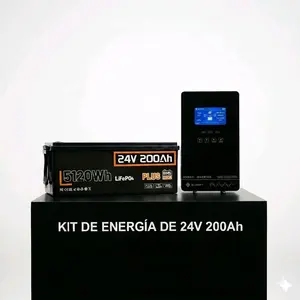 Sumry Solar Energy Kit Hybrid Inverter 4KW 24V 200Ah y 400ah Battery 5120Wh and 10240Wh for Efficient Power Storage