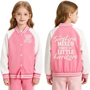 Boys & Girls Ribbed Trim Raglan Sleeve Outer Jackets, Mixed Tone Loose Silhouette Long Sleeve Tops for Park Play & After-School Group Events