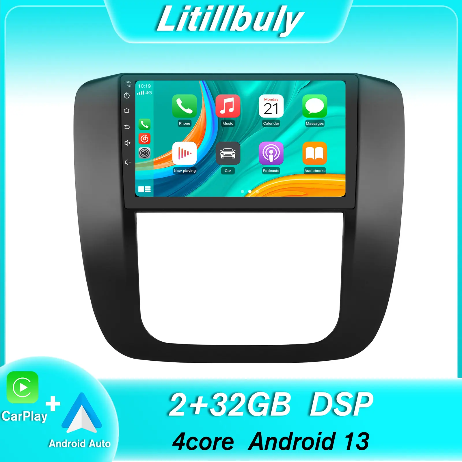 9" Android 13 Car Stereo for GMC Yukon 2007-2013 & Chevrolet Tahoe/Suburhan 2007-2013 touch screen has Android Auto Wireless Carplay, Bluetooth WIFI supports GPS Navigation