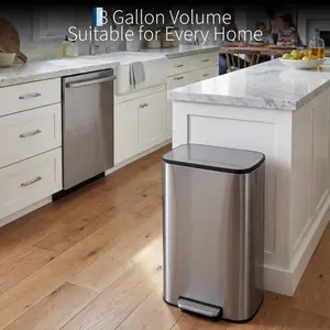 Garvee 8 Gallon Stainless Steel Trash Can 30L Kitchen Garbage Bin Fingerprint Resistant With Soft Close Lid Step Pedal And Removable Inner Bucket