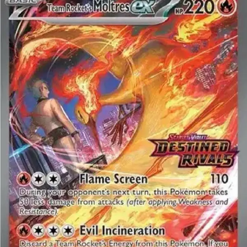 Team Rockets Moltres EX (Destined Rivals Stamped) 229/182 Promo from Scarlet and Violet; Destined Rivals