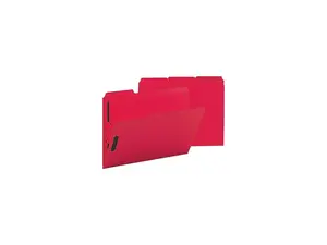 Sparco Fastener Folders w/ 2-Ply Tab 1/3 Ast Tab 50/BX Ltr Red SP17269