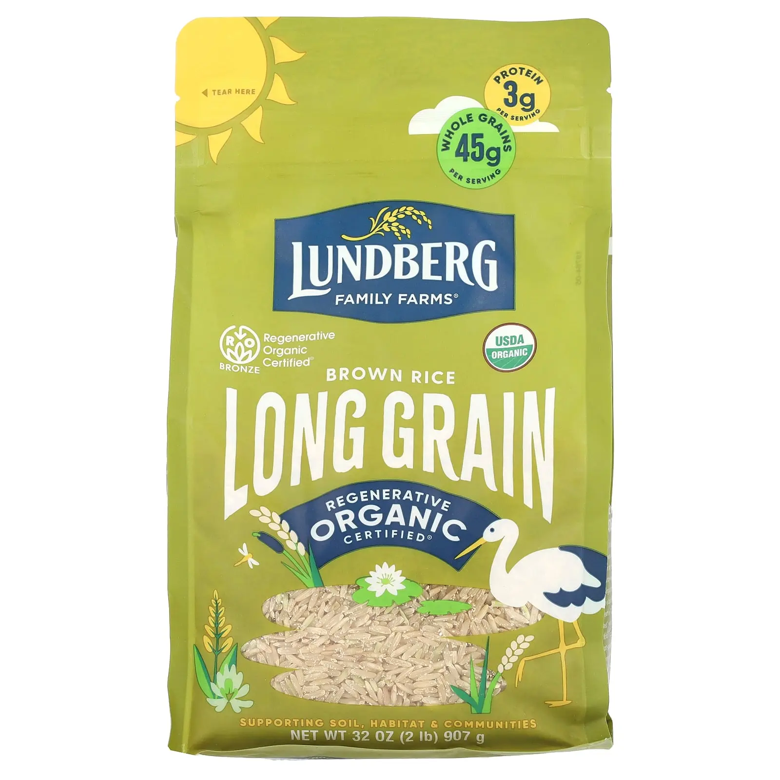 Lundberg Organic Brown Rice, Long Grain, 32 oz (907 g) Lundberg Organic Brown Rice, Long Grain, 32 oz (907 g)