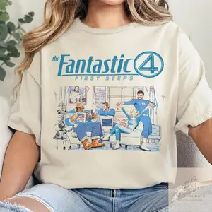 [Sale Up To 40%] Fantastic Four First Steps Tee Shirt - Retro Graphic for Comic Fans