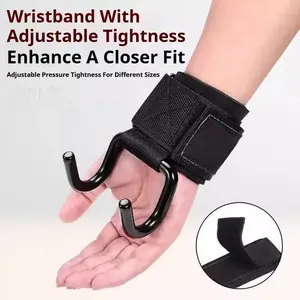 Adjustable Weightlifting Wrist Straps with Hooks, Heavy-Duty Nylon and Aluminum Alloy, Arm Stabilizer for Pull-Ups, Strength Training and Gym Workouts