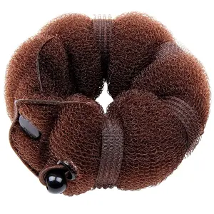 Buns 2 count Magic Hair Styling Styler Twist Ring Former Shaper Doughnut Donut Chignon Bun Maker Clip Hair Curler Accessory Small & Large (Brown)