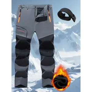 Windproof & Warm Fleece-Lined Men's Winter Hiking Pants for Skiing and Outdoor Adventures