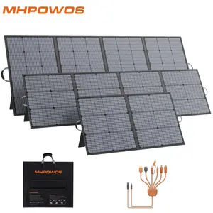 MHPOWOS 220W 110W 400W Foldable Solar Panel for Jackery Bluetti Ecoflow Power stations for Camping, Hiking & RV Trips.IP67 Waterproof, 23.5% Efficiency Solar Panel Kit Portable Charger Emergency