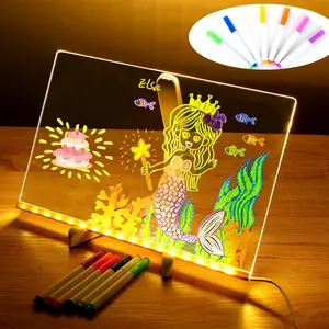 Acrylic Dry Erase Board with LED Light – LED Message Board for Desk, Wall, Home Office, School Projects & Personalized Decor