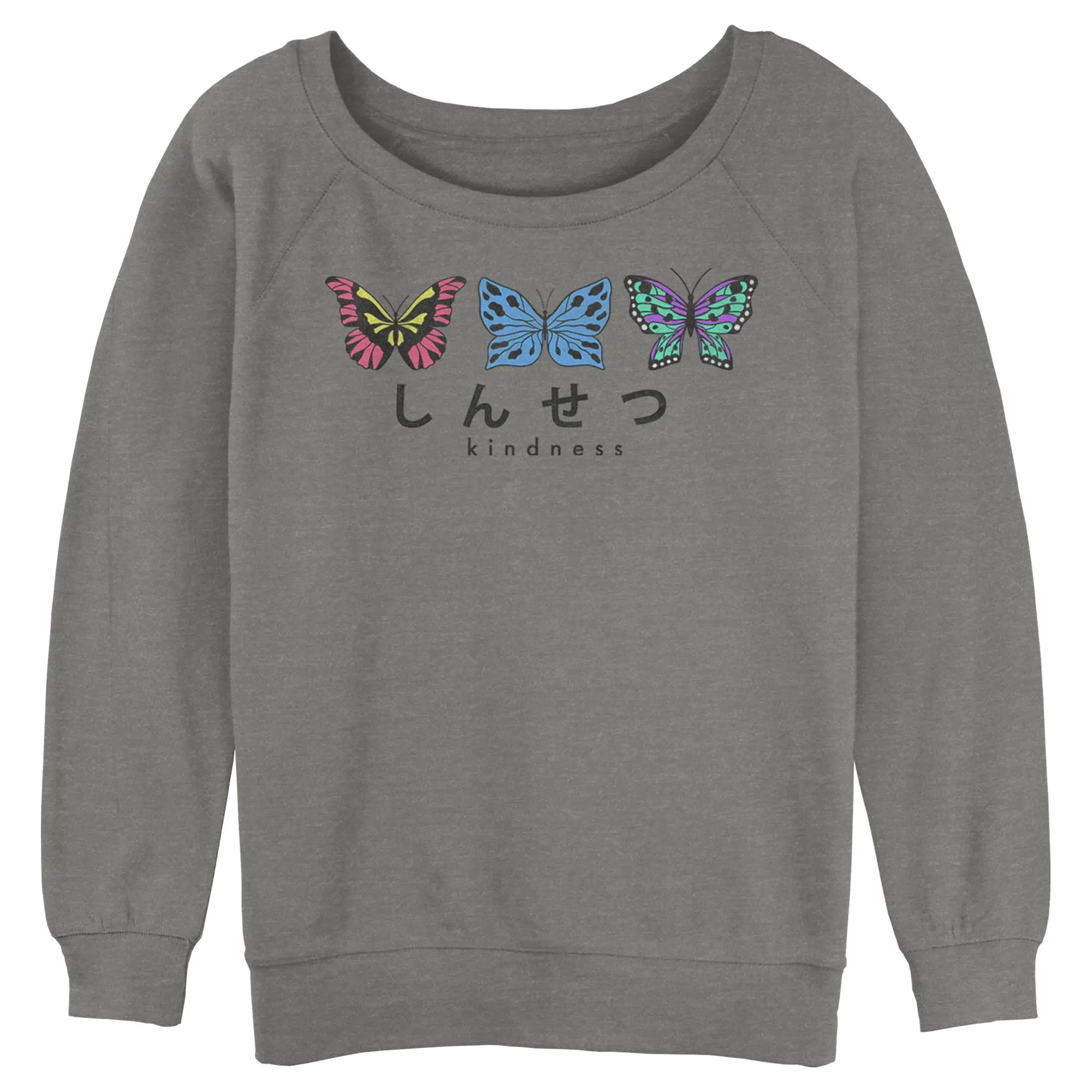 Juniors Womens Lost Gods Kindness Butterflies Sweatshirt