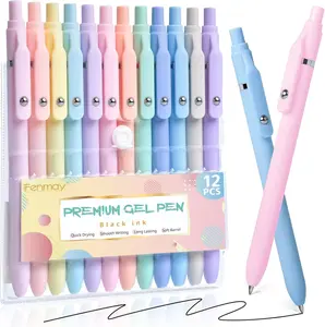 Fenmay Premium Gel Pens 12 Pack - 0.5mm Fine Point Quick Dry Black Ink No Smudge Smooth Writing Aesthetic Pens for Journaling Office & School Supplies