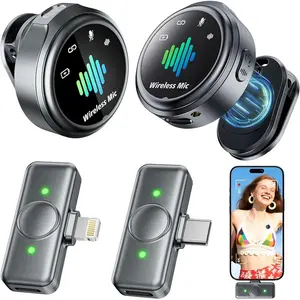 Mini Microphone for iPhone & Android - Wireless Lavalier with AI Noise Reduction & Magnetic Clip - Vlogging & Pro Video Recording for Content Creators