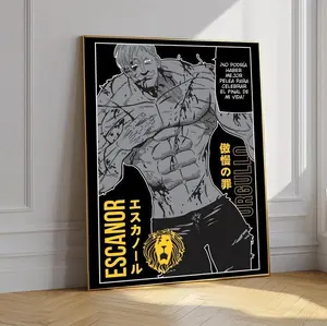 Escanor Poster, The Seven Deadly Sins Wall Art, Manga Style Canvas Poster