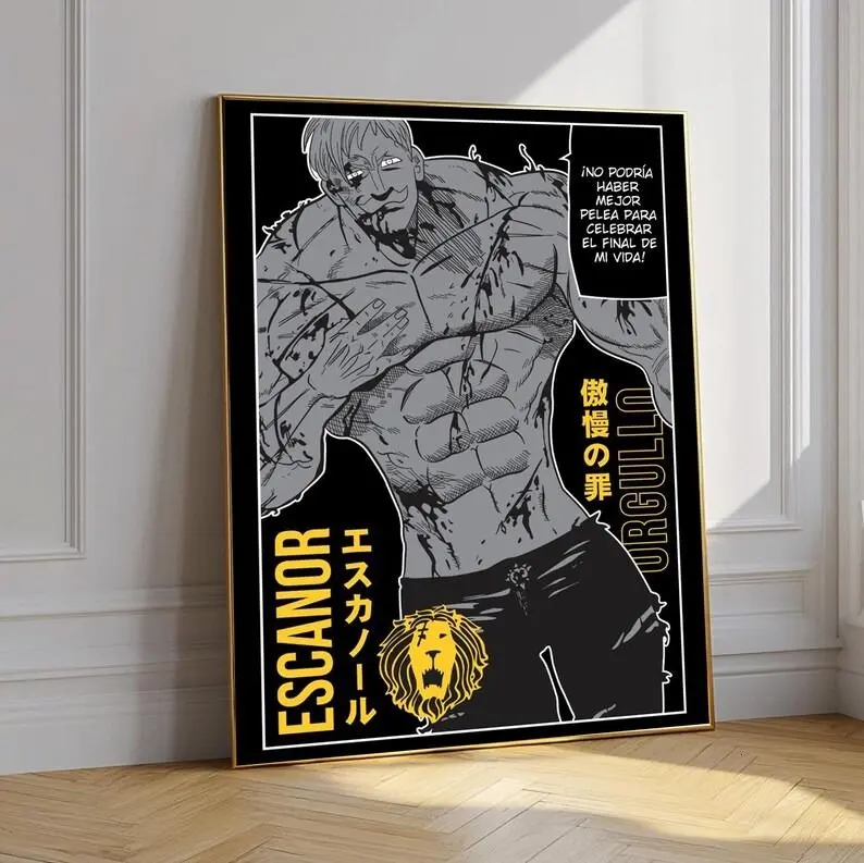 Escanor Graphic Print Poster - 7 Deadly Sins Anime Art with Graphic Print Design, Multi-Size Cool Wall Art, Home Decor with Mount Option for Kid Room, Decorations for Room Accent