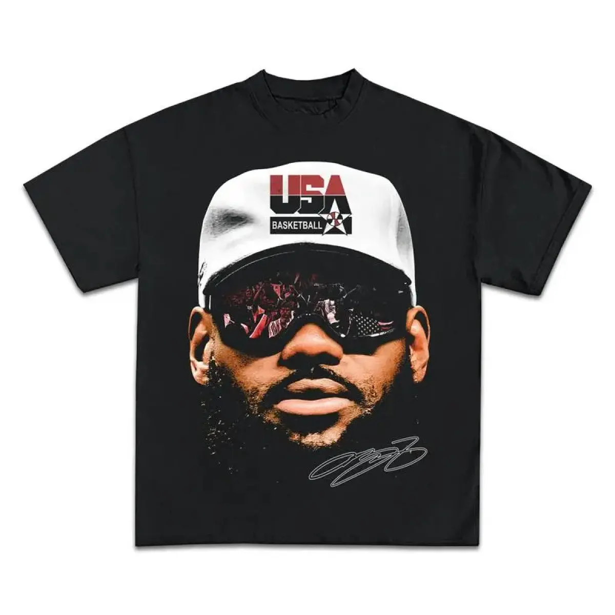 Lebron James USA Basketball Vintage Graphic Tee, Menswear Crew Neck Rap Streetwear T-Shirt, Unisex Casual Regular Fit Cotton Tops, Good Vintage Hip-Hop Bold Retro Apparel, Men Round Neck Y2K Basketball Graphic Tees 100%cotton graphic tees