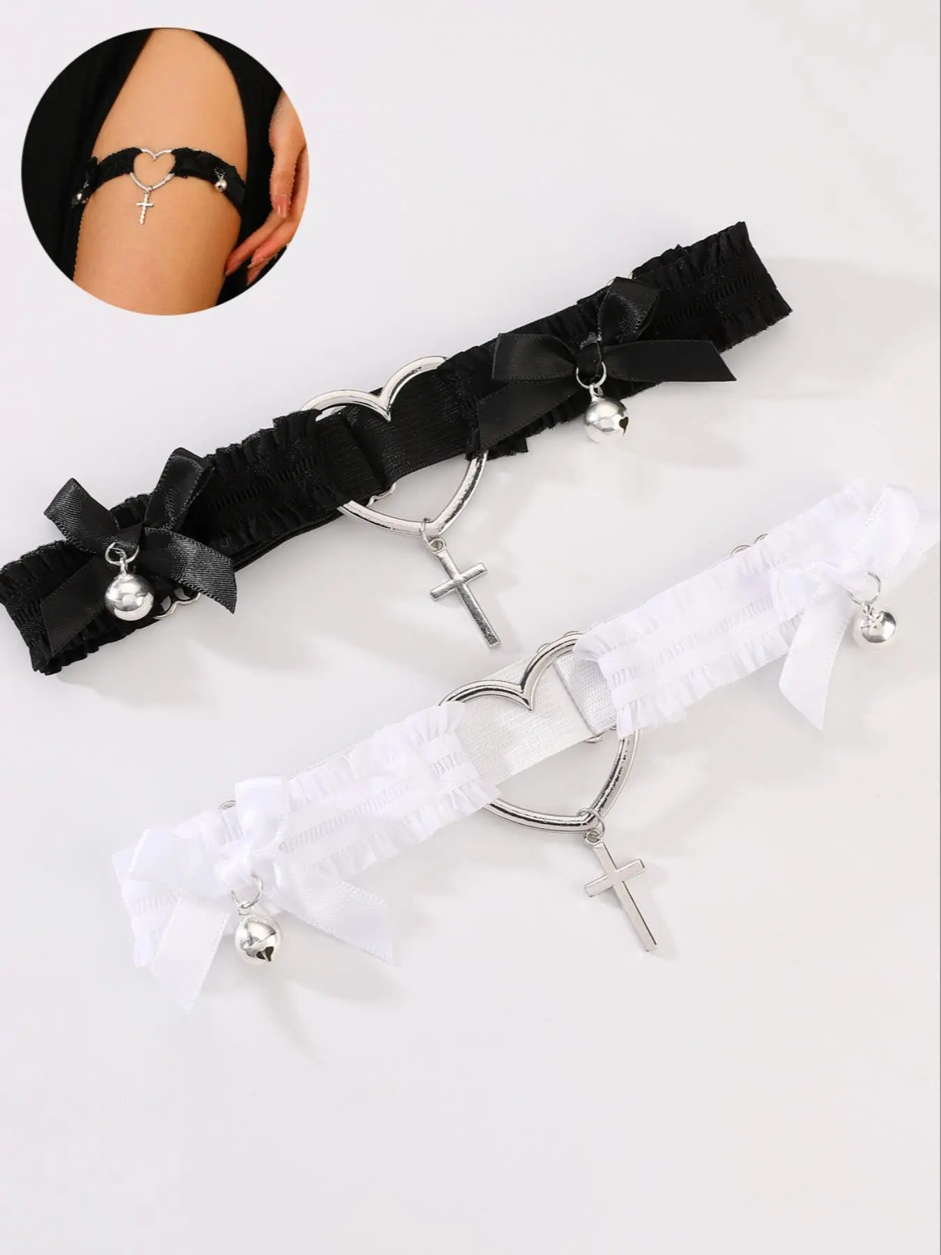 Women's Elegant Bow Decorated Criss Cross Heart Design Leg Chain, Fashion Body Jewelry Accessory Set for Party, Daily Decor, Trendy All-match & Exquisite Jewelry for Birthday Gift