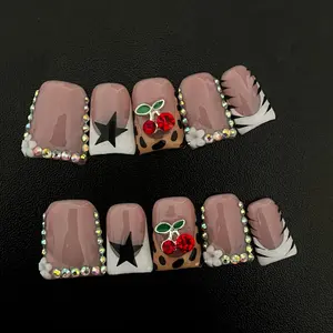 acrylic cheetah abstract duck nails