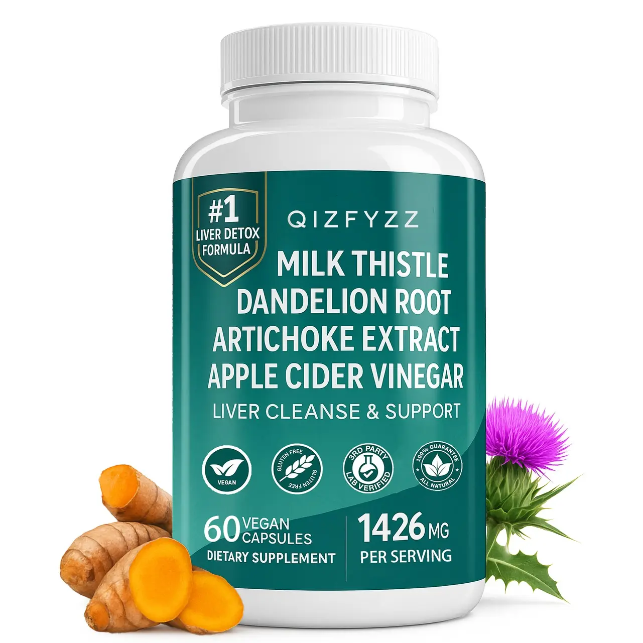 32-in-1 Liver Cleanse, Detox & Repair with Milk Thistle, Silymarin, Artichoke Extract & Beetroot Powder for Liver Health - Gallbladder Supplement with Active Liver Health Formula - 1426 mg (60 Capsules)
