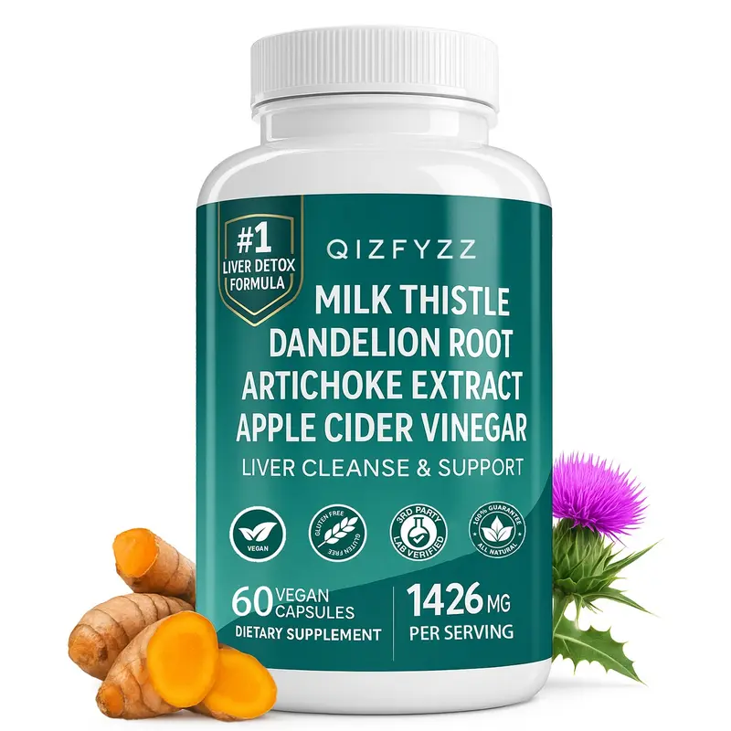 32-in-1 Botanical Detox Binder Supplement - 1426 mg per Serving, Dairy & Gluten Free, Silymarin Milk Thistle, Artichoke Extract, 2 Beetroot Capsules Daily, 60 Days Supply (60 Count), 8 oz Water Requirement for Liver & Gallbladder Health