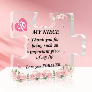 Valentine's Day Gift for Niece, Auntie Gift, Graduation Gift, Acrylic Photo Plaque, Birthday Card for Aunt and Niece, Niece Birthday Gift