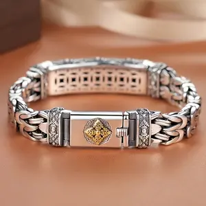 Retro Trendy Men's Bracelet UW385281 Creative Peace Pattern Chain Fashion Copper Alloy Cute Gifts