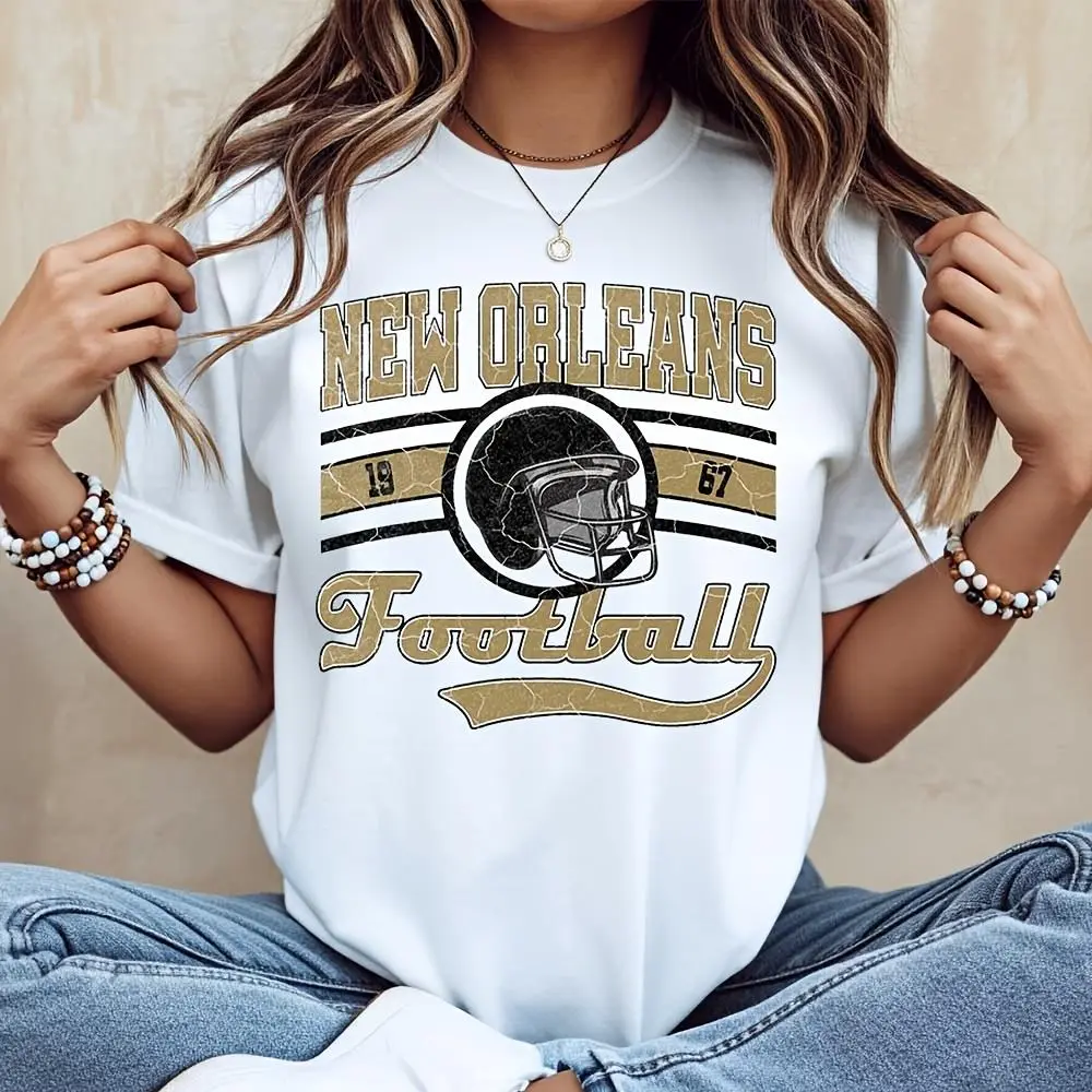 New Orleans Football 1967 Vintage Helmet Graphic, T-Shirt, Retro Sports Fan Apparel, Casual Daily Wear Game Day Outfit