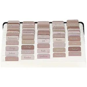 Bible Tabs, Bible Study Journaling Supplies, Large Print Bible Tabs for Women and Men, 66 Bible Index Tabs Old and New Testament, Bible Accessories, Include 14 Blank Bible BookTabs