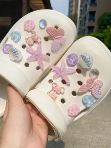 16 Pcs Cute Starfish Butterfly Sandal Accessories, DIY Detachable Shoe Decor Shoe Charms Set for Women, Fun Personalized Footwear, Perfect Gift for Parties