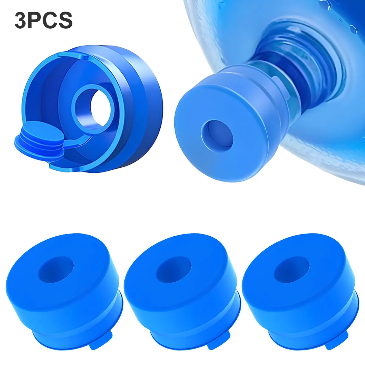 3 PCS Silicone Water Jug Cap Reusable Mineral Water Dispenser Barrel Replacement Cap Drinkware Accessories for Home Office Dormitory