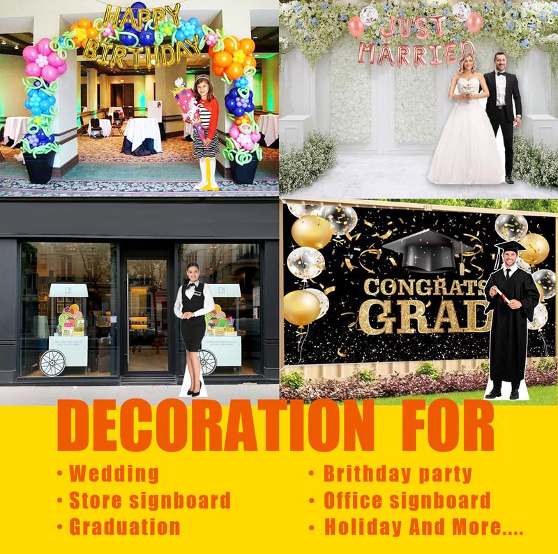 Customizable! Custom Photo Cardboard Cutout with Easel Stand，Perfect for Wedding & Birthday Party and Holiday ，Personalized High Resolution Stand Up Custom Cutout，Super Easy Assembly