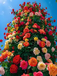300Pcs--Multicolor Climbing Rose Seeds – Romantic Rose Vines for Garden Arches, Fences & Fairytale Walls