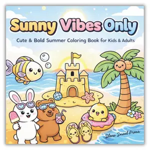 Sunny Vibes Only Coloring Book for Kids & Adults – Cute & Bold Summer Stress Relief Designs, Easy Coloring Pages, Relaxing Vacation-Themed Art, Mindfulness & Anxiety Relief Activity Book