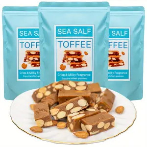 3bags*5.64oz,Vday,Sea Salt Toffee，Batamu Almond，Crunchy Candy,Crispy candy, full of milk flavor, almonds, desserts Snack Chocolate Bonbon