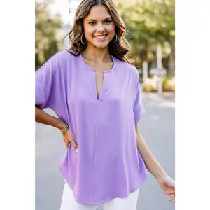 This Is Why Lavender Purple Top - Elegant Design with Floral Detail, Ideal for Everyday Wear