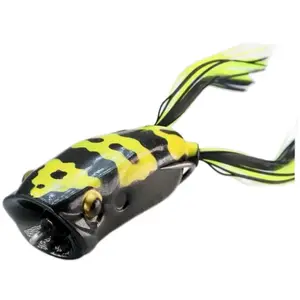 Defense Bait and Tackle Popping Frog - Black/Yellow