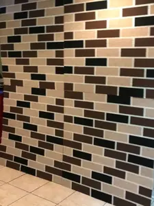 Decorative Wall Facade - Brown and Black Brick Pattern