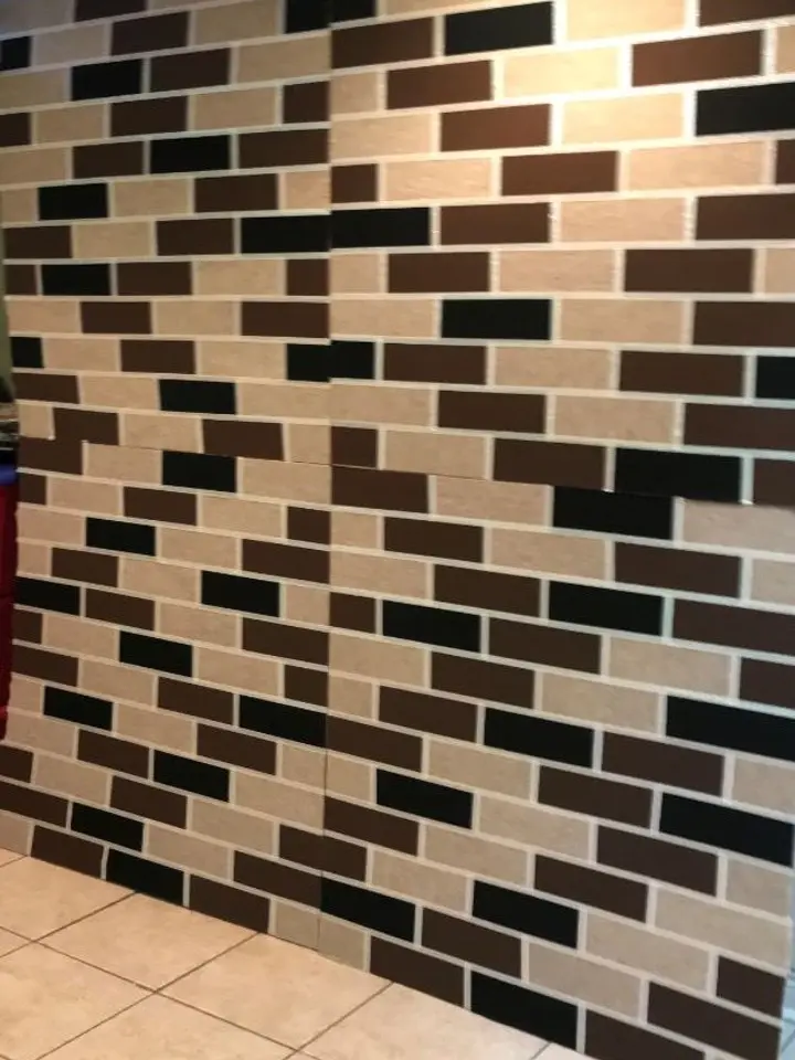 Decorative Wall Facade - Brown and Black Brick Pattern