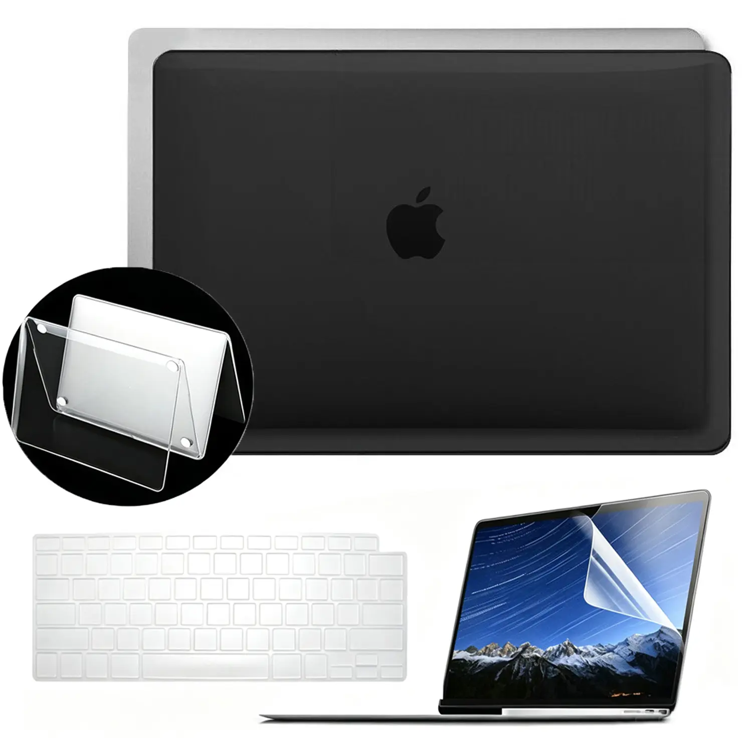 HOMEYA for MacBook Air 13 inch Case 2021 2020 A2337 M1 A2179 Hard Shell Case & Keyboard Cover & Screen Film for New Air 13 inch with Touch ID