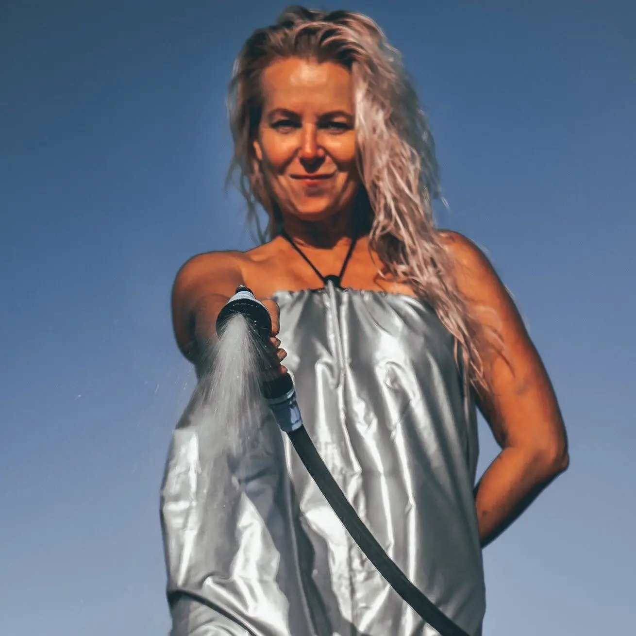 Shower Toga Plus - Waterproof Changing Garment PLUS Size, Solid Pattern, Summer Material