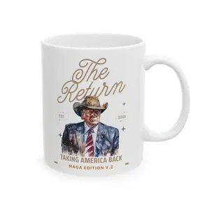 Trump 45 47 The Return Trump 2024 Election President Trump 2nd Term, Ceramic Mug, Trump Gift (11Oz, 15Oz) . Ideal Gift for Family, Friends, and Classmates