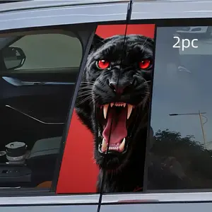 2pcs black panther Car Sticker B-Pillar DIY Middle Pillar Film Decorative Sticker For Cars Automobile Decals Car Accessory Decals Stickers