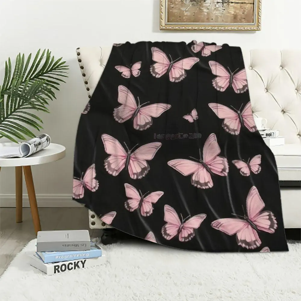 ONETECH Butterfly Blanket - Lightweight Pink Butterfly Throw Blanket for Couch, Butterfly Gifts, Soft Butterflies Blankets and Throws for Women, Girls, Kids, Daughter, Adults, Friend,
