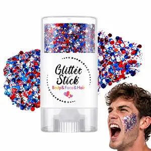 Patriotic Glitter Stick,Red White andBlue for 4th of July Decorations ofUSA,Waterproof Glitter for Independence Day,Memorial Day,Veterans Day