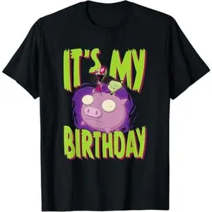 Invader Zim It's My Birthday Zim & Gir Riding Pig T-Shirt