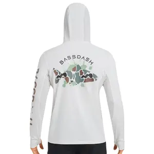 BASSDASH Men’s UPF 50+ Graphic Fishing Hoodie Shirts UV Sun Protection Long Sleeve Moisture Wicking Performance